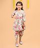 AATYA KIIDS Cotton Three Fourth Sleeves Printed Dhoti Set - Cream
