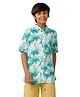 Under Fourteen Only Half Sleeves Rayon Palm Trees Printed Shirt - Green