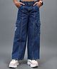 Under Fourteen Only Typography Embroidered Jeans - Blue