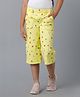 Under Fourteen Only Floral Printed Capri - Lime