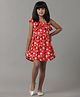 Under Fourteen Only Cotton Sleeveless Frill Detailed Floral Printed Dress - Red