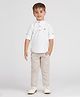 KIDS ISLAND Full Sleeves Short Kurta Shirt And Pant Set - White