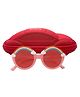 ZQBIEE Rainbow Designed UV Protected Round Sunglasses With Car Shaped Case - Peach