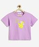 Campana 100% Cotton Knit Half Sleeves Cool Printed T-Shirt - Purple