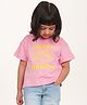 Campana 100% Cotton Knit Half Sleeves Sunshine Printed T-Shirt - Pink