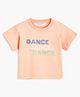 Campana 100% Cotton Knit Half Sleeves Dance Printed T-Shirt - Light Peach