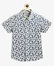 Campana 100% Cotton Woven Half Sleeves Seamless Floral Printed Shirt - Blue & White