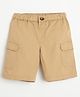 Campana 100% Cotton Woven Solid Cargo Shorts - Beige