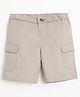 Campana 100% Cotton Woven Solid Cargo Shorts - Light Grey