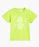 Campana 100% Cotton Knit Half Sleeves Game Set Match Printed T-Shirt - Lime Green
