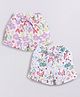Biskid Sinker Pack Of 2 Floral & Birds Printed Shorts - White Pink & Violet