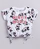 Biskid Sinker Disney Mickey & Friends Featuring Half Sleeves Minnie Mouse Printed Top - White
