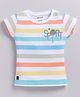 Biskid Sinker Half Sleeves Striped Top - White & Blue