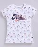 Biskid Cotton Half Sleeves Aloha Text Printed Top - White