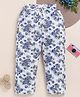 Biskid Pure Cotton Floral Printed Pajama - Navy Blue
