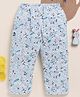 Biskid Pure Cotton Floral Printed Pajama - White