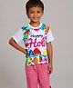 The Magic Wand Holi Theme Half Sleeves Happy Holi Text Printed Tee - Multi Colour