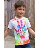 The Magic Wand Holi Theme Half Sleeves Happy Holi Text Printed Tee - Multi Colour
