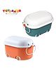 TOYPENTER Storage Box | Rolling Storage Container Box | Baby Storage Box For Baby Product | Trunk Storage Box | Storage Box And Organizer For Baby Products (Orange&Green)
