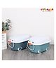 TOYPENTER Storage Box | Rolling Storage Container Box | Baby Storage Box For Baby Product | Trunk Storage Box | Storage Box And Organizer For Baby Products (Blue&Green)