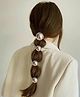 Ziory Set Of 4 Ball Designed Scrunchies - Silver