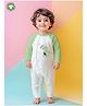 Kidbea 100% Organic Cotton Full Raglan Sleeves Dinosaur Printed Romper - Green