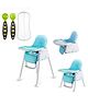 Safe-O-Kid 3-in-1 High Chair  Ultra Soft Cushion & One-Hand Adjustment, Detachable Tray & Soft Cushion (6M-3Y) (Blue)