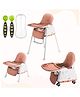 Safe-O-Kid Multifunctional 4-in-1 High Chair  Adjustable, Foldable, and Comfortable with Soft Cushion & Removable Tray | Brown