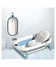 SAFE-O-KID Baby Bath Tub with Digital Meter, 1 Year Warranty, with Support Cushion Drain Plug, Portable/Foldable Travel Friendly Anti-Skid Collapsible Bathtub, Blue