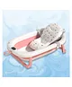 Safe-O-Kid (1 Year Warranty) Baby Bath Tub with Digital Meter with Support Cushion Drain Plug, Portable/Foldable Travel Friendly Anti-Skid Collapsible Bathtub, Pink