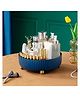 House of Quirk Lazy Susan Turntable, Cosmetics And Perfume Organizer For Cabinet Clear Organizer Bin Round Shape 360 Degree Rotating Storage Tray (Blue)