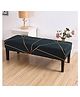 House of Quirk Stretchable Dining Bench Cover - Soft, Washable, Elastic Slipcover for Dining Room Furniture, Fits Standard Benches, Protective & Stylish Seat Cover (Green Gold Prism)
