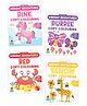 Vibrant Adventures Colouring Books, Pink, Purple, Red, Yellow, Set of 4 Books - English