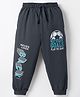 Taeko Single Jersey Knit Full Length Lounge Pant Football Print - Black