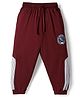 Taeko Single Jersey Knit Full Length Cut & Sew Lounge Pants With Text Prints - Maroon