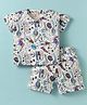 Rikidoos Embosis Hoseiry Half Sleeves Dog Printed Tee & Coordinating Shorts Set - Multi Colour
