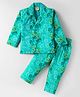 Rikidoos Cotton Woven Full Sleeves Games Controller Printed Coordinating Night Suit Set - Green
