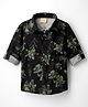Rikidoos Cotton Full Sleeves Floral Printed Shirt - Black