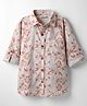 Rikidoos Cotton Full Sleeves Floral Printed Shirt - Light Fawn