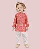 ETHNIKS NEURON Pure Cotton Full Sleeves Ethnic Motifs Printed Kurta Pyjama Set - Pink