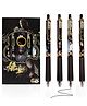 YAMAMA Legendary Warrior Gel Pens for Writing Sun Wukong Hero Pen Cartoon Design Lightweight Gel Pen with Comfortable Grip, Aesthetic Pens, Extra Smooth Writing, Stationery for School And Office, Birthday Return Gift 4 Pieces Black Pen  Multicolor