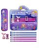 YAMAMA Stationary Kit For Girls Mermaid Theme Double Layer Pencil Box, 6 Pcs Fancy Pencils, Sharpener And Erasers for Kids, Return Gift Set For Kids - Multicolor