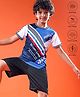 Pine Active Knit Half Sleeves Printed T-Shirt - Blue