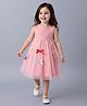 Mark & Mia Sleeveless Solid Color Party Dress with Bow Applique - Pink
