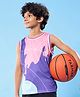 Pine Active Knit Sleeveless High Stretch T-Shirt With Color Block Design - Multicolor