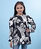 CRIMSOUNE CLUB 100% Lyocell Woven Full Sleeves Leaves Printed Top - Black