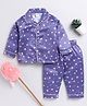 Clt.s Satin Woven Birthday Theme Full Sleeves Unicorn Back Printed Coordinating Night Suit Set - Purple