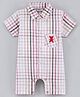 Wonderchild Half Sleeves Checked Romper - Multi Colour