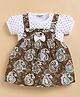 Wonderchild Interlock Paisley Printed Dress With Half Puffed Sleeves Top - Brown Batik