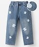 Mark & Mia Denim Woven Washed Jeans With Embroidery - Blue